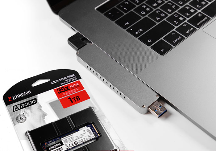 [開箱] 金士頓Kingston A2000 NVMe PCIe SSD固態硬碟，讀寫直逼Macbook內部硬碟，讓Macbook的容量大解放