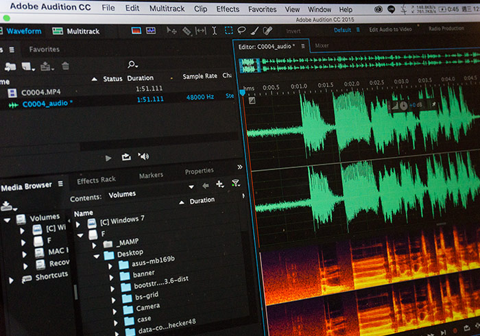 Adobe Audition 去除影片中的背景絲絲的風噪聲教學