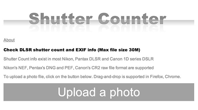 《Shutter Counter》線上檢測相機快門釋放次數 (支援RAW檔)