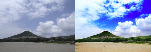 Photoshop教學-以假亂真-仿圖庫將陰天變成蔚藍天空