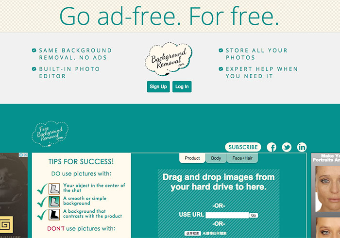 《Free Background Removal》上傳就去背，去背就是這麼簡單
