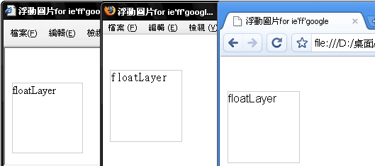 [JS]符合IE、Fx、Google等各大瀏覽器的浮動圖片