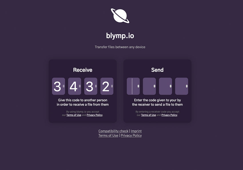 blymp.io打開瀏覽器，立即就可點對點互傳檔案並支援多檔傳送