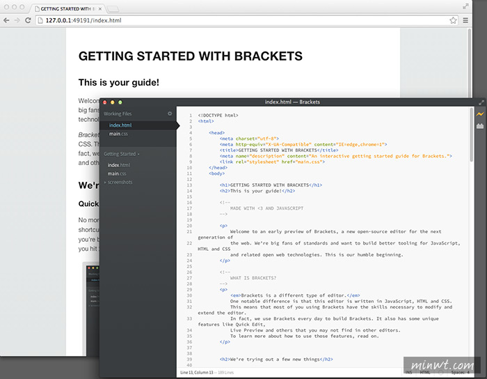 梅問題－Adobe推出免費好用的網頁編輯器《Brackets》 