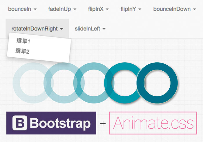 「Animate.css」讓Boostrap導覽列的下拉選單動起來