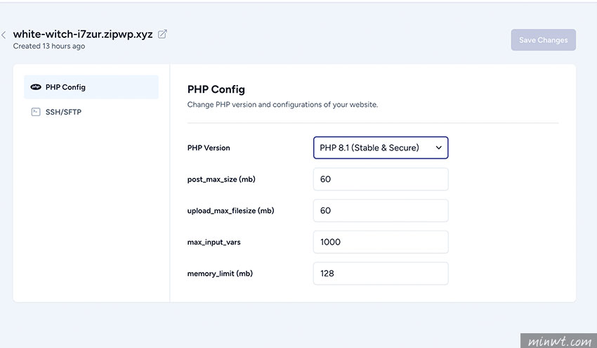 梅問題-ZipWP:60 秒架設 WordPress 臨時站,完整支援 PHP 版本與上傳檔案限制