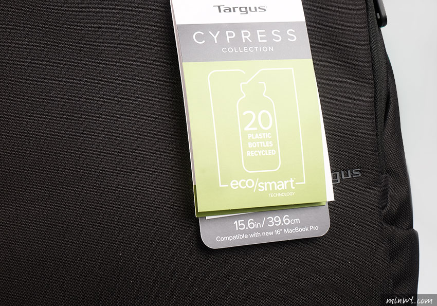 梅問題-Targus Cypress EcoSmart 利用回收的塑膠瓶，打造15.6吋堅固又時尚的環保後背包