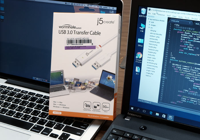 梅問題－j5create 凱捷USB 3.0跨平台傳輸線，一線在手讓兩台電腦傳輸檔案更方便，讓兩台電腦可直接拖拉複製檔案