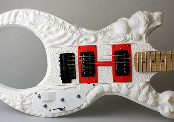 3D列印前衛酷炫搖滾吉他，玩音樂也可很省錢 (原始檔免費下載)