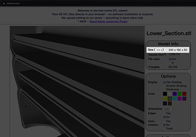Online STL viewer 免費線上STL檔預覽器，可預覽尺寸、360度翻轉視角與放大檢視
