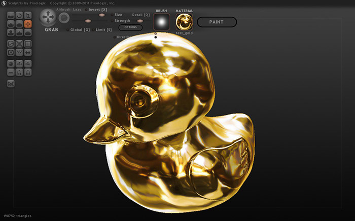 梅問題－免費3D版液化軟體《sculptris》輕鬆創作出聖誕版黃金小鴨