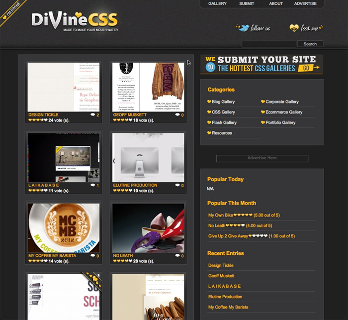 TOP 10 CSS Awards Website divinecss