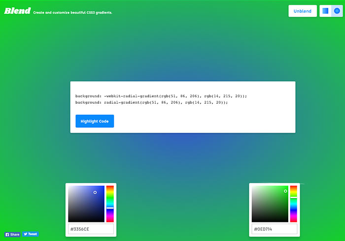 [CSS] Blend 線上漸層產生器，簡易好操控又能即時預覽並產生CSS碼