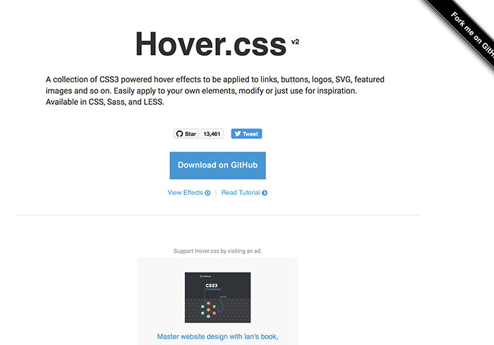 CSS3動畫hover套件，各種常用的互動特效直接套用