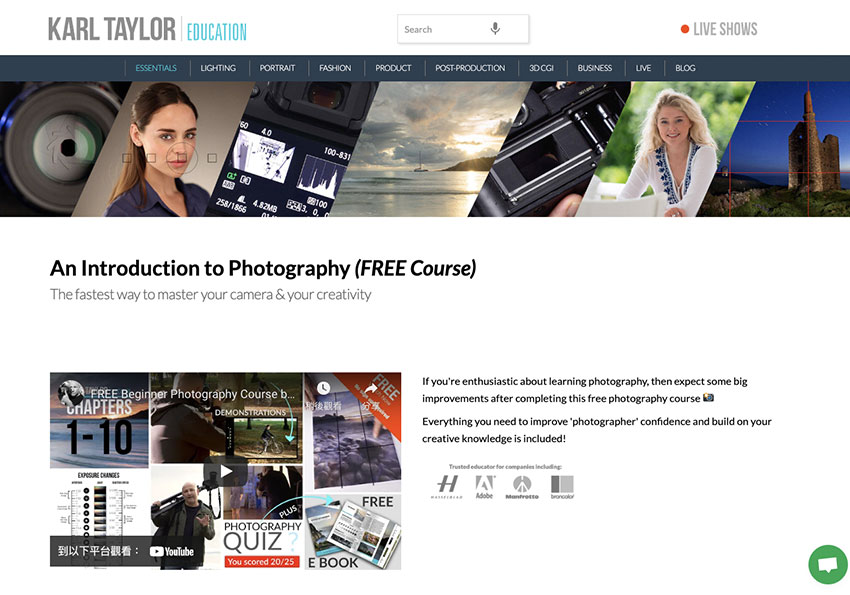 KARL TAYLOR 國際知名商業攝影師，佛心推出10堂免費線上課程，手把手教你學會攝影