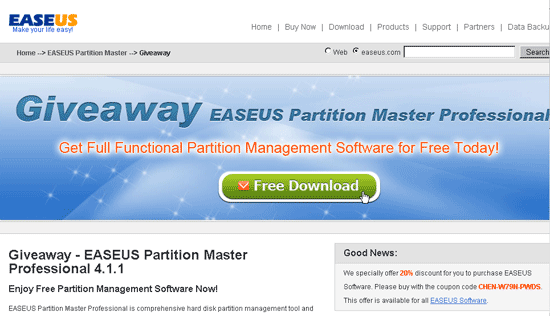 [限免] 硬碟分割工具－EASEUS Partition Master專業版免費下載使用