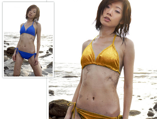 Photoshop教學-以假亂真－將彩色泳裝變金色