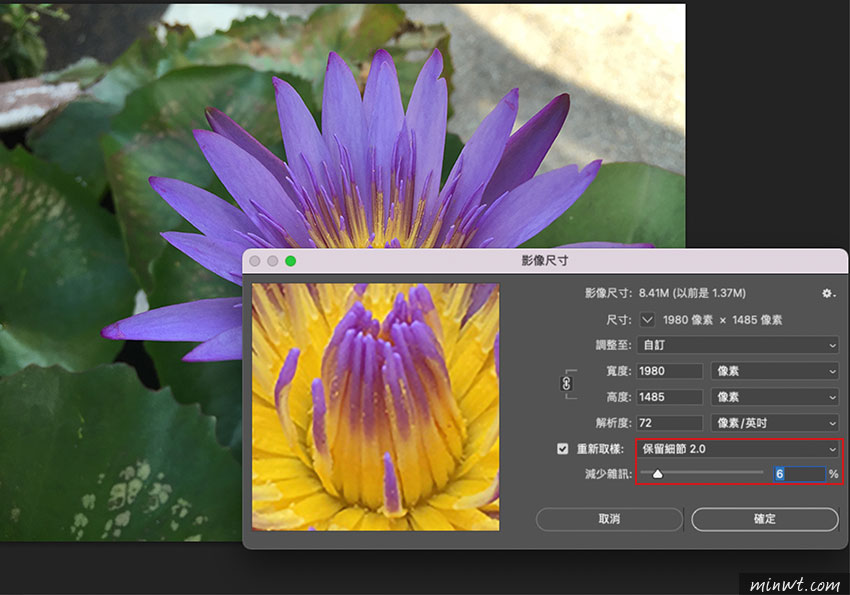 梅問題-Photoshop 演算法再強化，新增了保留細節2.0，放大影像還能保有自然的影像