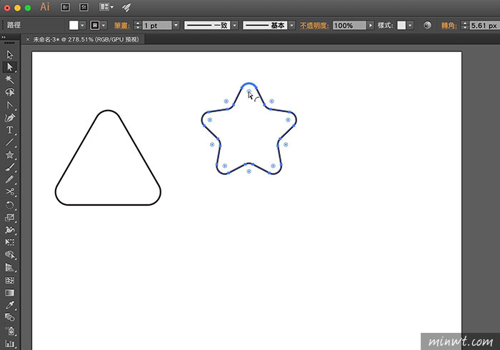 教學 Illustrator 將直角多邊型變成圓角多邊型 梅問題 教學網