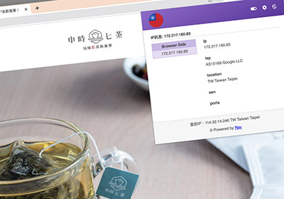 透過SERP Analyzer小工具，立即顯示當前網頁租用的主機與放置國家