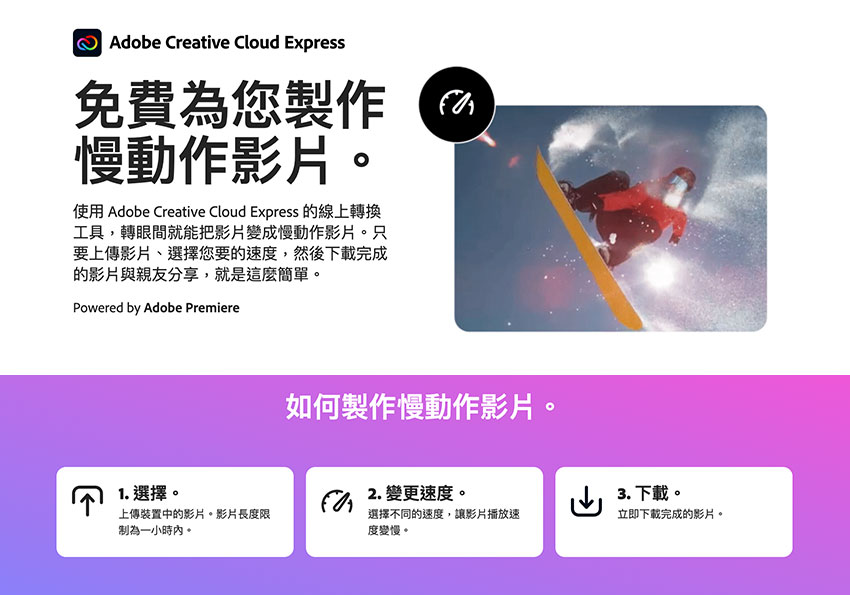 Adobe雲端工具「慢動作影片」，讓你也可製作出如吳宇森大導演的Slow Motion