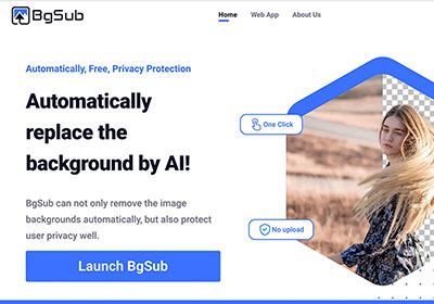 BgSub 無需上傳照片，打開瀏覽器立即完成去背並保存原始尺寸