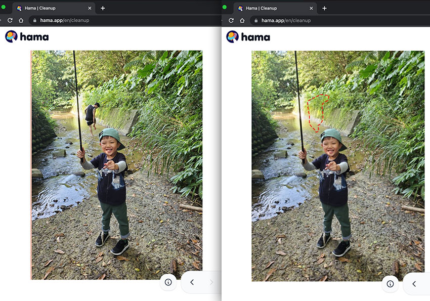 梅問題－hama 免費雲端內容感知工具，一鍵快速將路人甲完美移除，效果比Photoshop還好