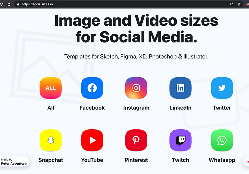 Socialsizes 線上產生各社群媒體中，所使的最佳圖片尺寸大小