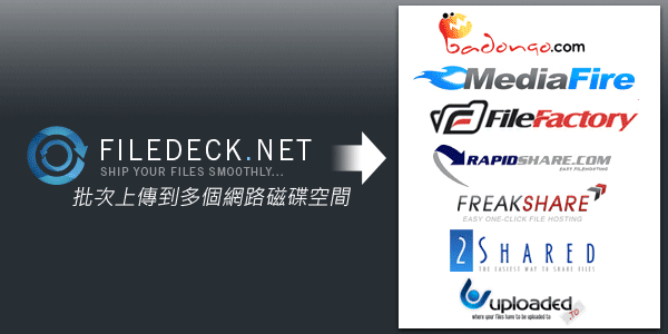 免費資源－FileDeck自動批次上傳檔案到多個網路磁碟空間