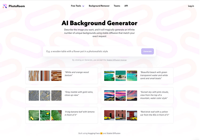 AI Background Generator 透過一句話幫你尋找出所需的素材
