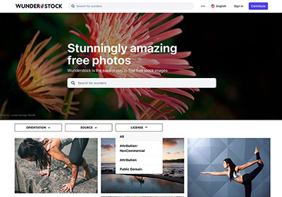 WUNDERSTOCK 提供1000萬張可商用圖片免費下載，同時支援中文搜尋
