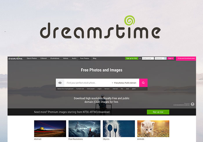 Dreamstime 國外知名圖庫平台，提供可商用CC0圖片免費下載
