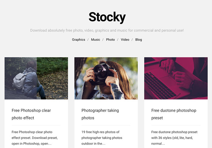 「Stocky」可商用的高質感照片、影音、音樂、向量素材免費下載
