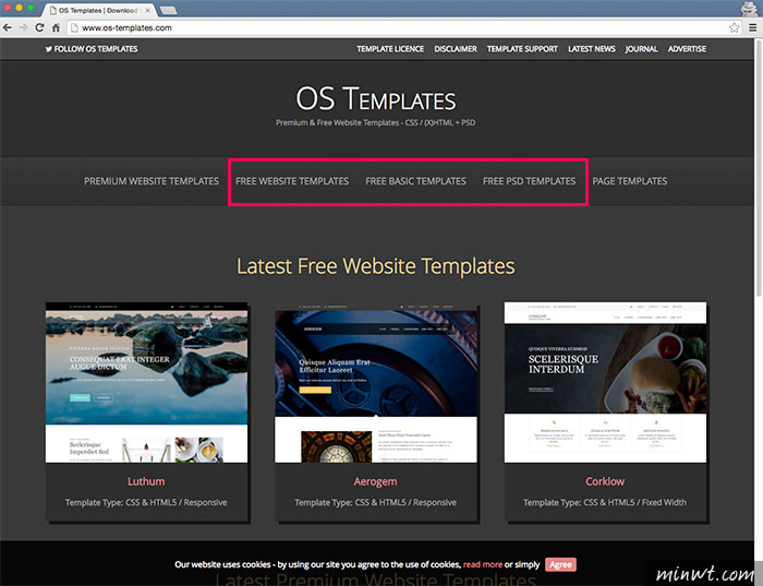 梅問題－「OS Templates」上百個免費網頁PSD、HTML版型下載