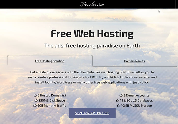 Freehostia 免費提供一年主機空間，申請同時並安裝好WordPress