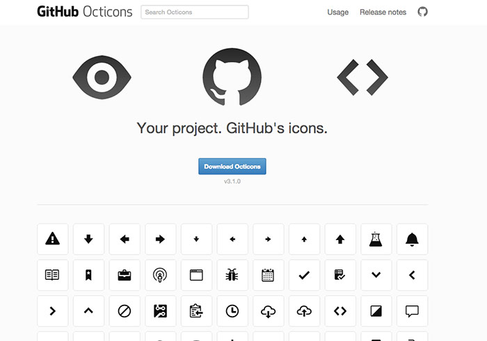 《GitHub Octicons》200個可商業用免費ICON圖示下載