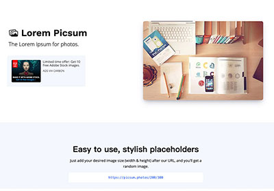 Lorem Picsum 線上假圖產生器，不但可指定寬高甚至還可設定為黑白照片