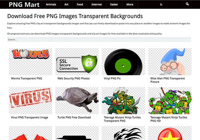 [素材] PNG Mart 各種透明背景的主題圖庫免費下載，無論是作簡報還是網頁都方便