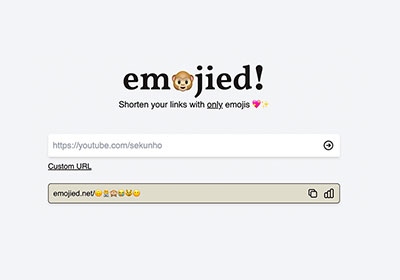 Emojied 一個以表情符號作為短網址結構，同時還可分析短網址的點擊成效