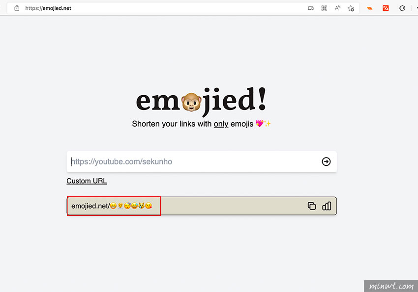 梅問題-Emojied 一個以表情符號作為短網址結構，同時還可分析縮網址成效
