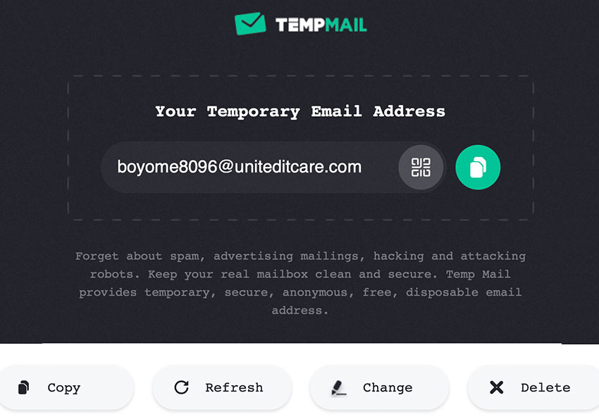 Temp Mail 一次性的臨時信箱，註冊會員不再收到廣告信