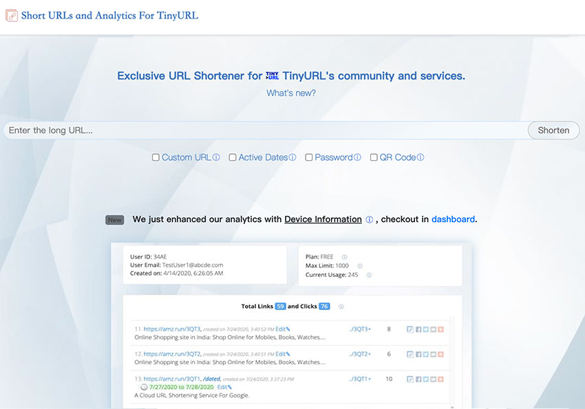 Tinyl.io 一個支援自訂縮網址的服務，甚至還可設定有效期限、密碼是QR Code