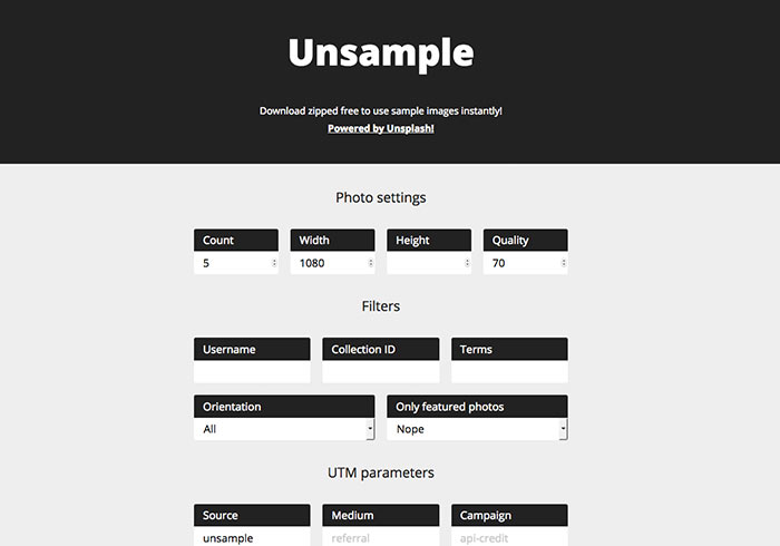 Unsample 一鍵下載Unsplash多張免費可商用的素材照