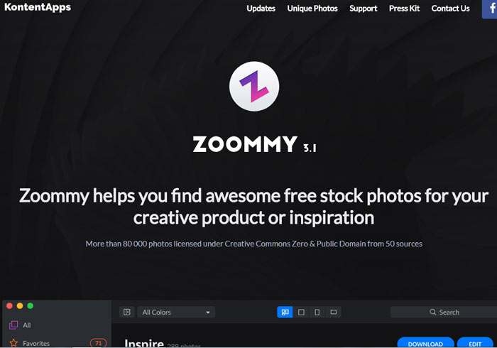 ZOOMMY一次提供您50個圖庫，超過80,000張免費照片，滿足所有需求