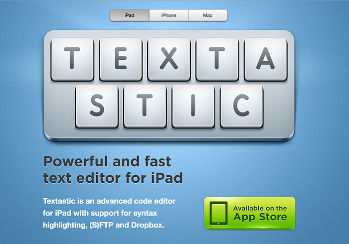「Textastic」平板專用的網頁編輯器，讓iPad也可輕鬆的修改網頁