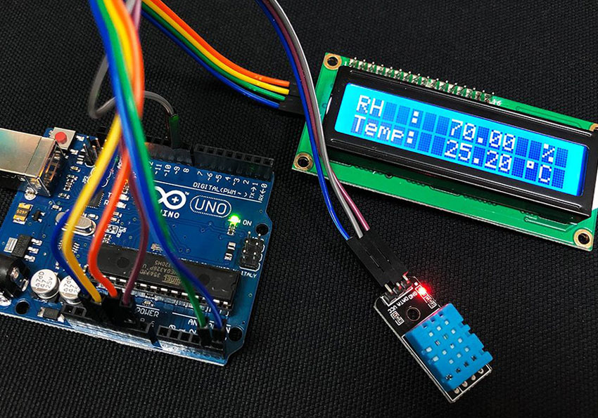 Arduino 實作出簡易溫濕度計，DHT11 入門與整合 1602LCD (附原始碼)