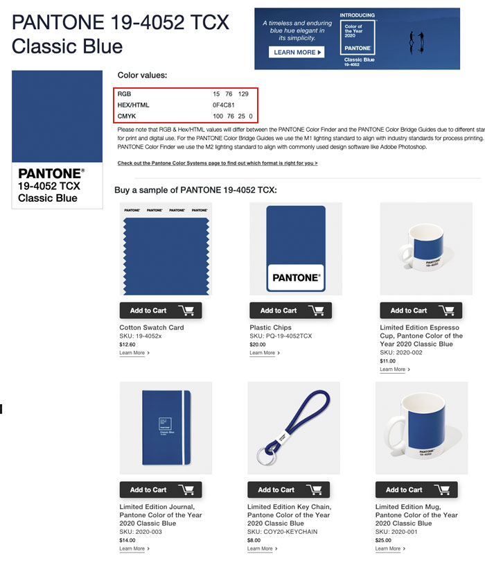 梅問題-Pantone 公布 2020 年的代表色為「19-5052 TCX 經典藍Classic Blue」