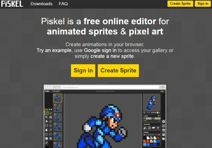 Piskel 線上像素風格動畫產生器