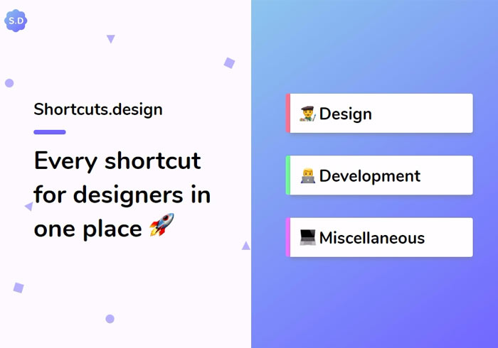 Shortcuts.design 設計師常用軟體快速鍵一覽表