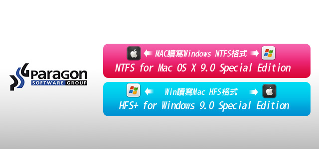 限免!Paragon讓MAC/Win相互讀寫NTFS與HFS格式